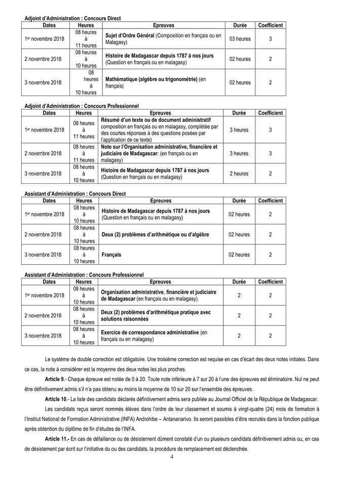 épreuves au Concours infa