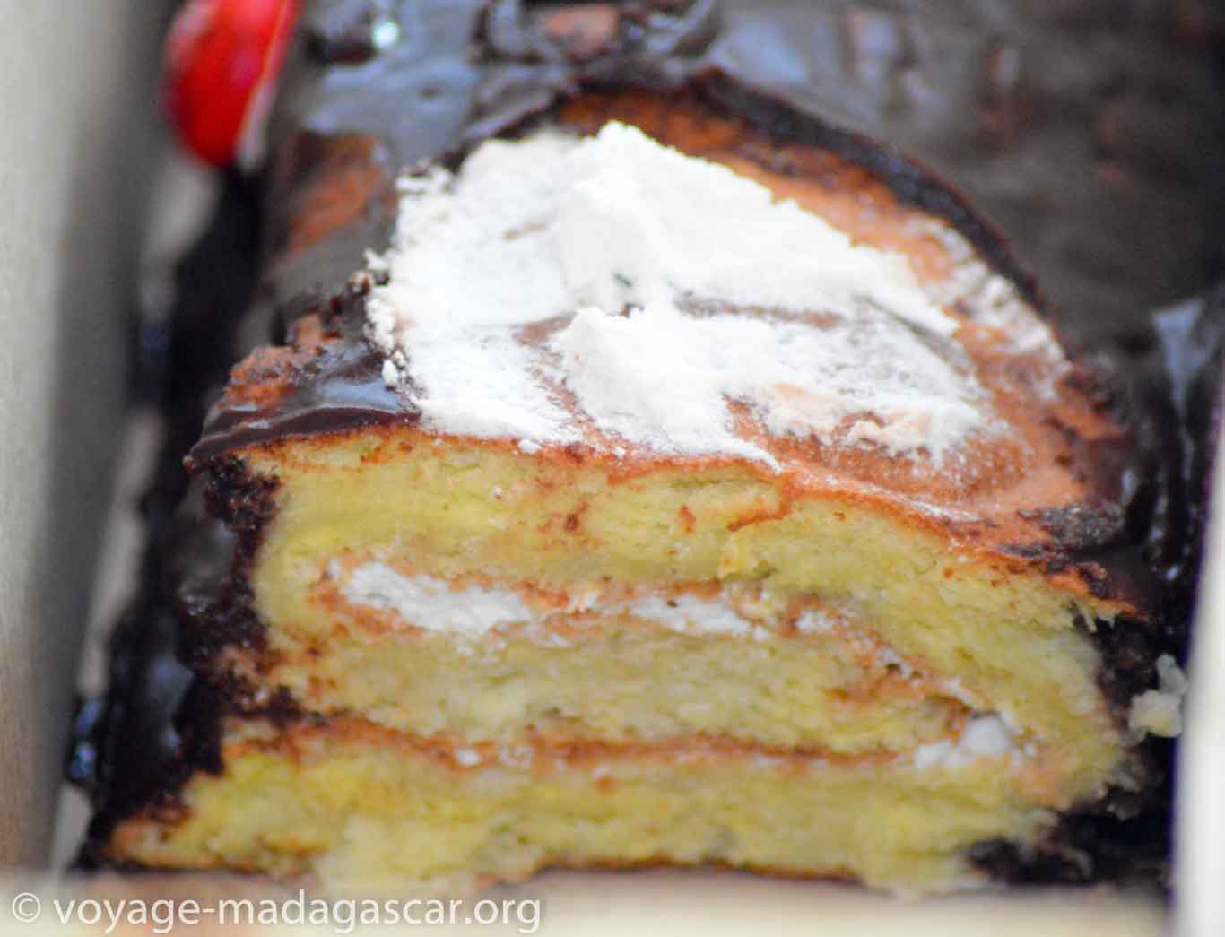 Bûche de Noël au chocolat de Madagascar.