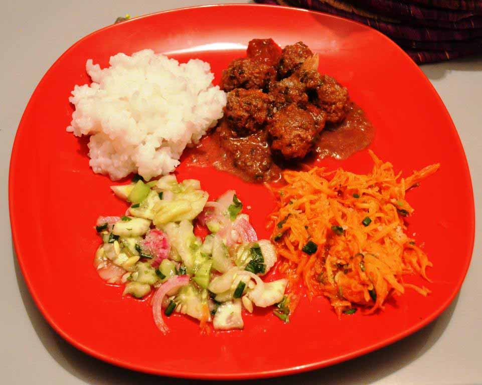 Boulettes de viande hachée au riz