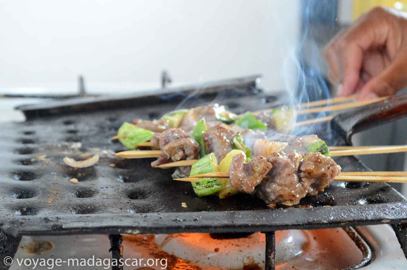 Brochettes de zébu aux légumes