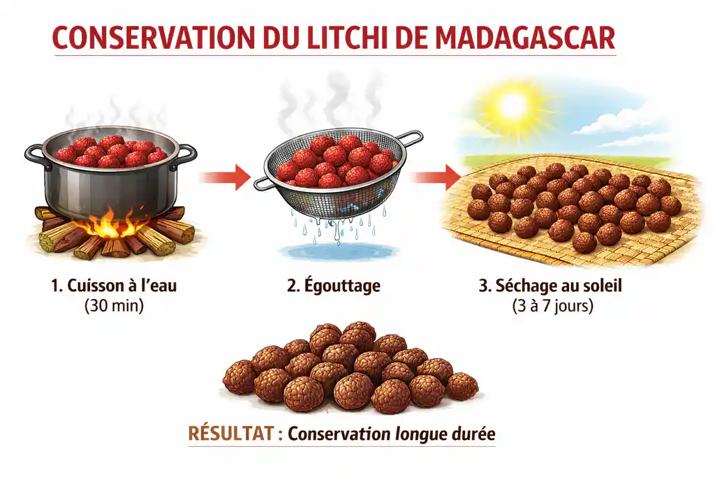 Litchi de Madagascar : comment le transformer en vin, en biogaz, en carburant et comment le conserver Comment sécher et conserver le litchi de Madagascar