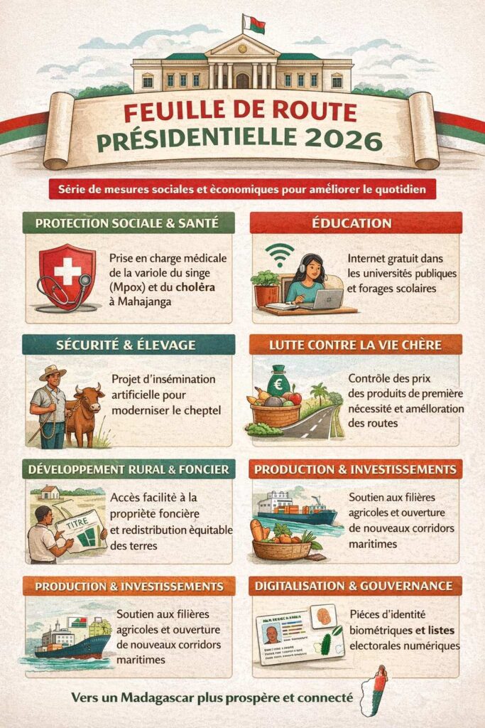 Michaël Randrianirina : Discours de fin d’année du Président du Fanavaozana Feuille de route présidentielle 2026