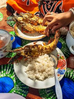 langouste sauce avec crudités