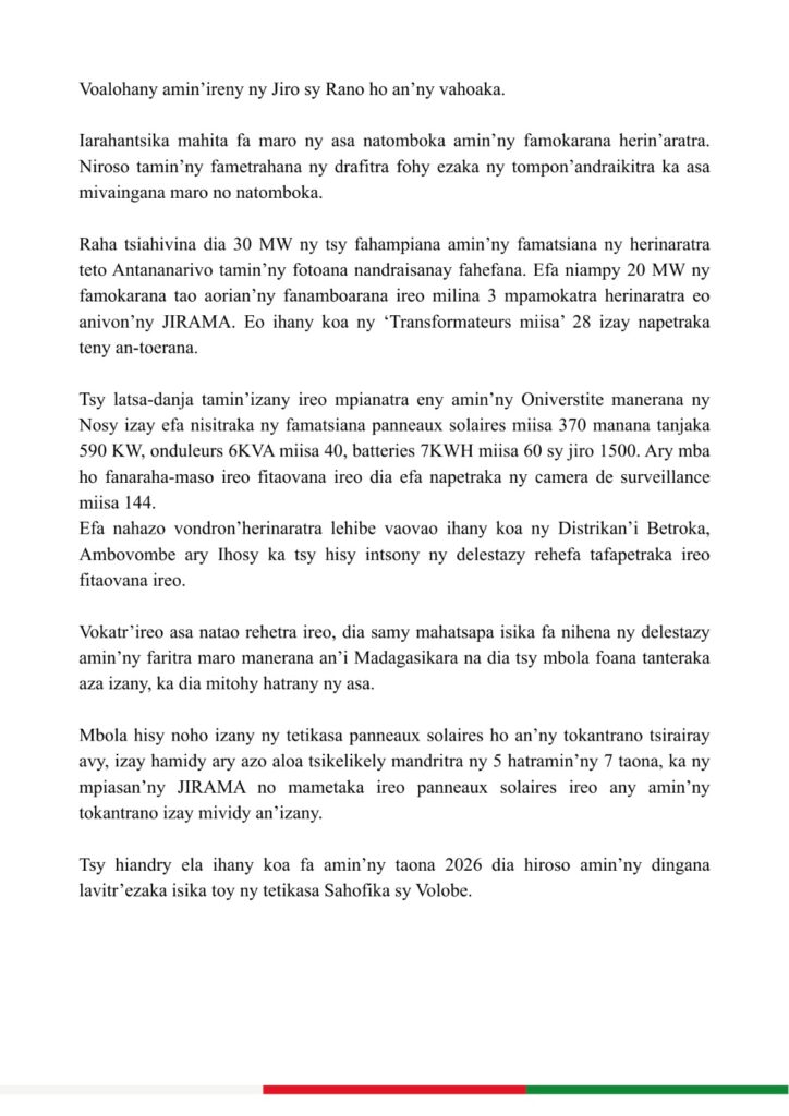 Michaël Randrianirina : Discours de fin d’année du Président du Fanavaozana Michaël Randrianirina Discours 3