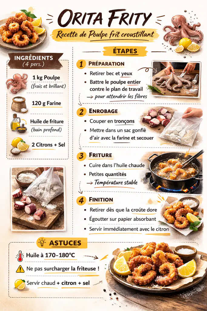 Orita frity : la recette de poulpe frit Recette de Orita Frity - Poulpe frit