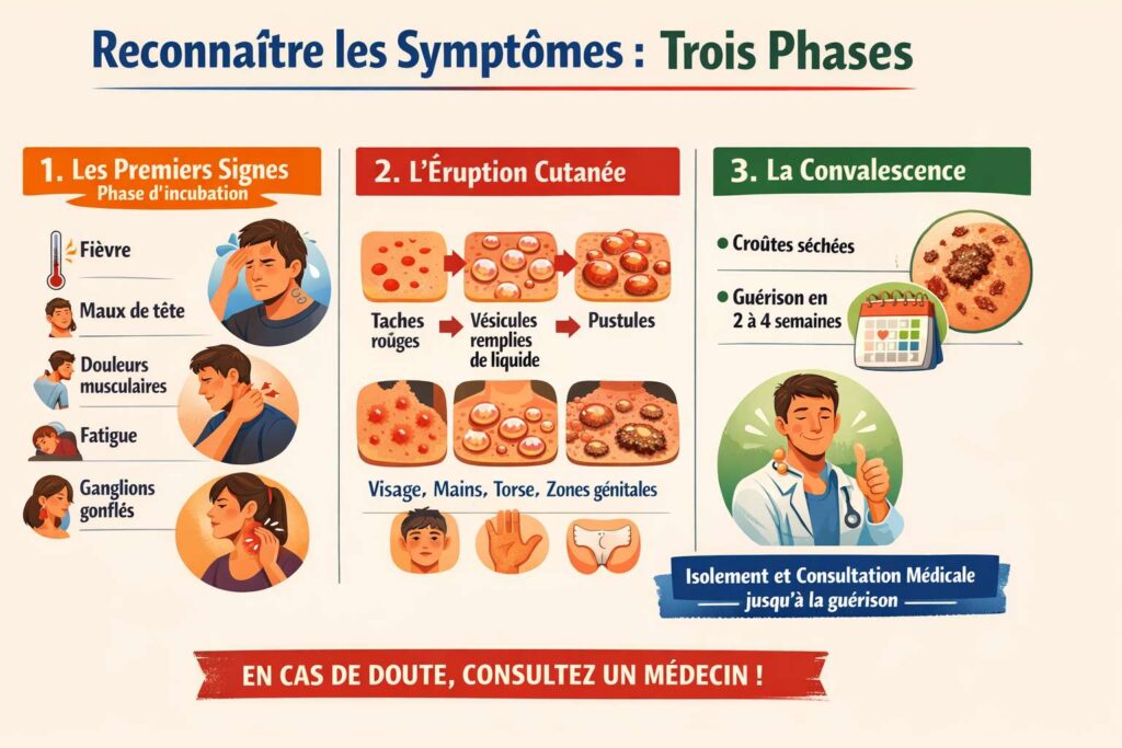 Infographie : Reconnaître les symptômes du Mpox à Madagascar en trois phases