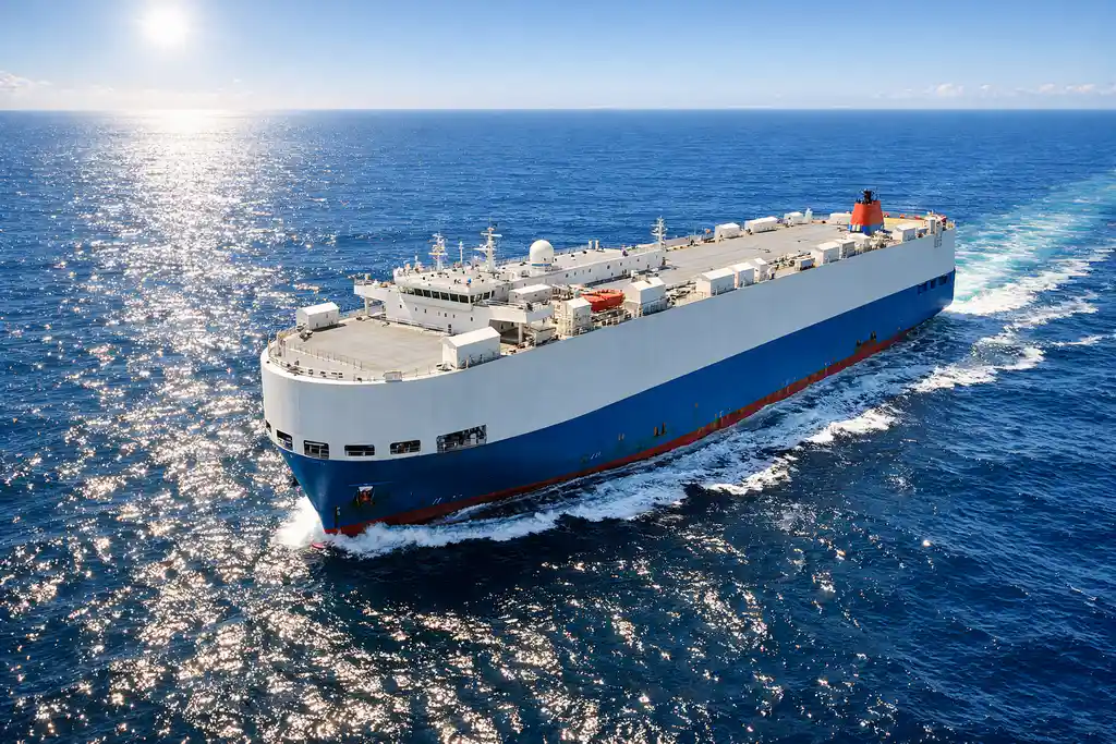 Importer une voiture à Madagascar : guide pratique Un navire RORO traversant l'océan