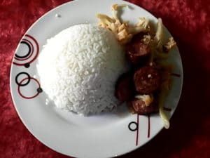 chou-fleur à la saucisse fumée